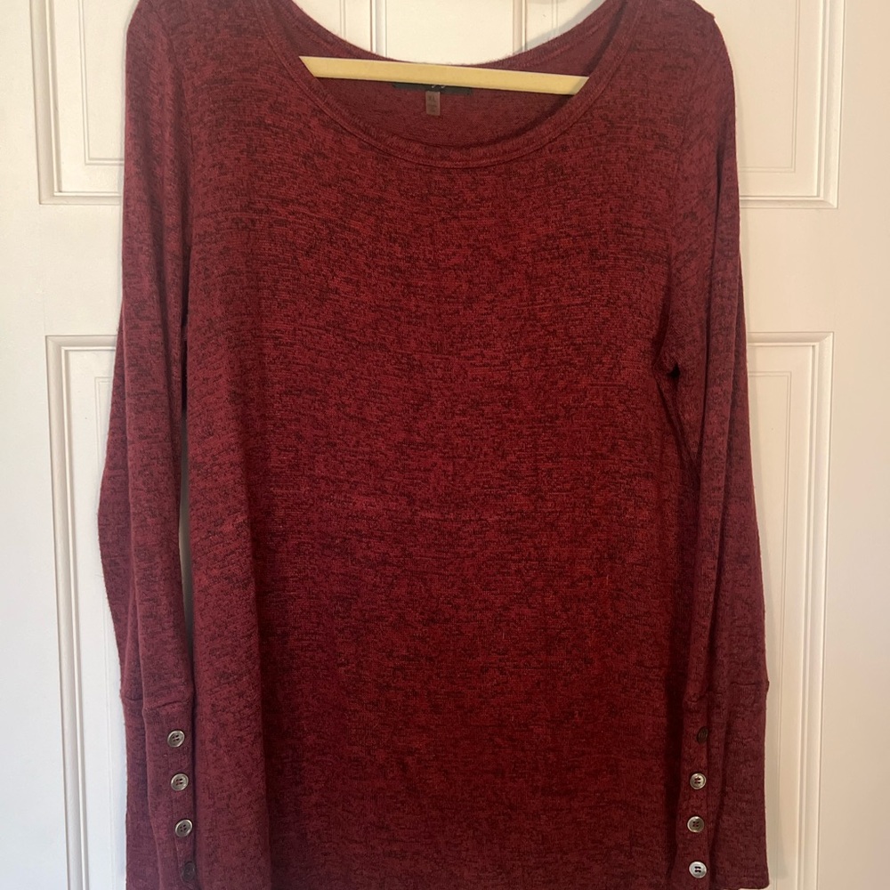 Women's Maroon Long Sleeve Top